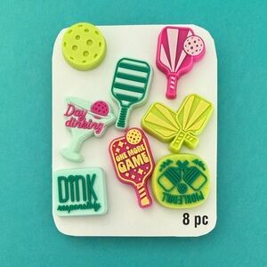 Colorful Pickleball Themed Pin Set (includes 8 pins)